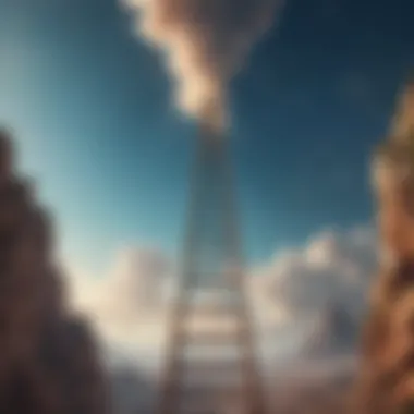 A ladder reaching towards the sky, symbolizing ascension