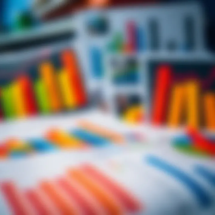 Colorful charts and graphs illustrating budget plans