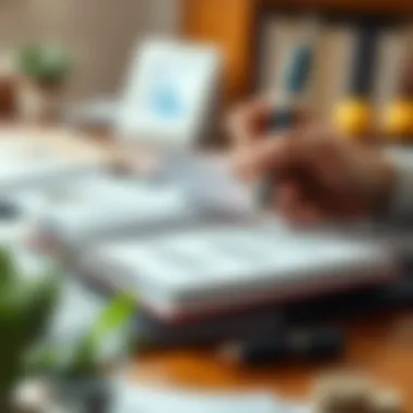 A person writing goals in a financial planner