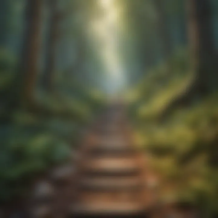 A path through a forest representing journey and discovery