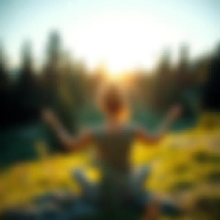 A person meditating in nature to embody presence