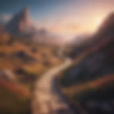 The Journey of Philosophical Exploration A thought-provoking landscape featuring a winding path symbolizing the journey of philosophical exploration.