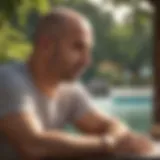 Andre Agassi during a contemplative moment reflecting on his journey