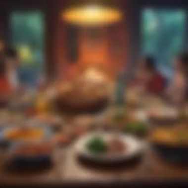 Cultural Diversity in Food: Reflecting Our Global Society A culturally diverse dining table showcasing various traditional dishes from around the world.
