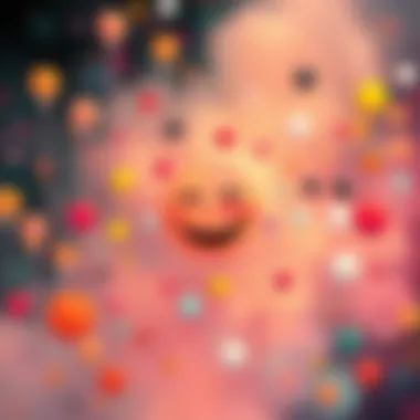 Vibrant Expressions of Happiness Representation of happiness through vibrant colors and abstract shapes