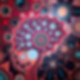 Conceptual representation of the unconscious mind with abstract patterns