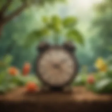 The Time for Growth Visual metaphor of time and patience in financial growth