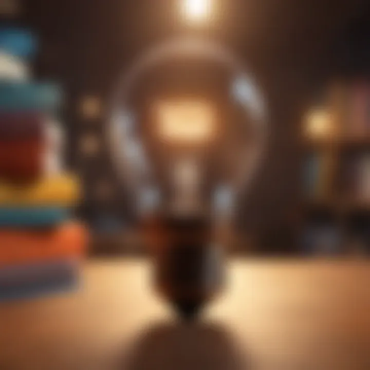 A glowing lightbulb representing inspiration and motivation