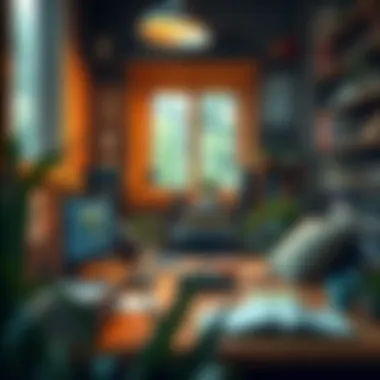 A cozy workspace emphasizing focus and a conducive environment for habit formation