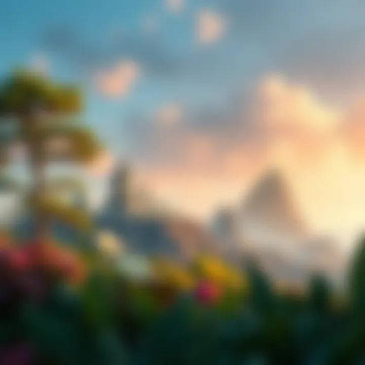 A serene landscape showing a rebuilt natural habitat in place of human structures