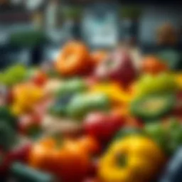 A colorful array of fresh fruits and vegetables representing diverse dietary choices