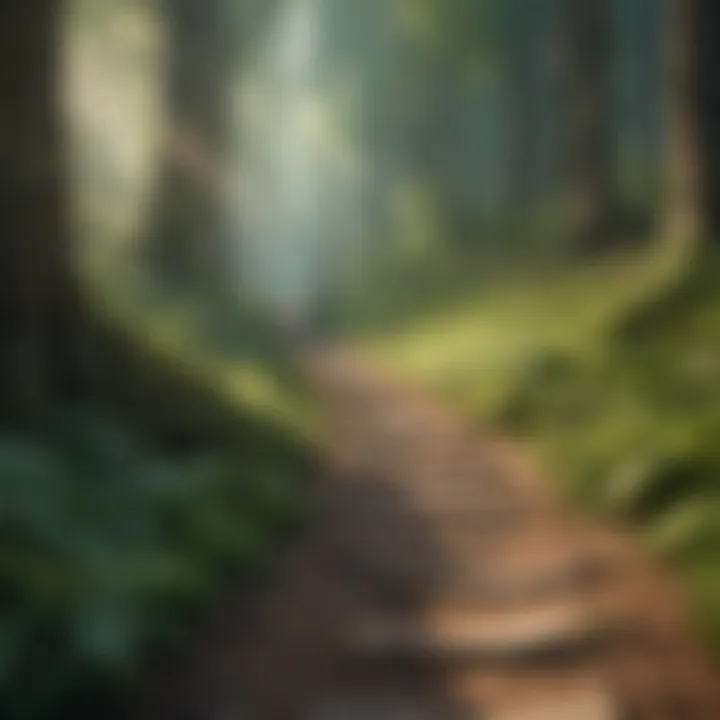 A winding path through a tranquil forest representing the journey of perseverance