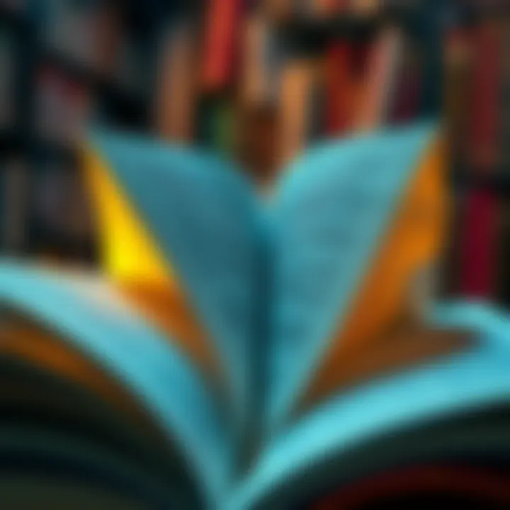 Highlights from Transformative Books A vibrant illustration of books open with highlighted insights