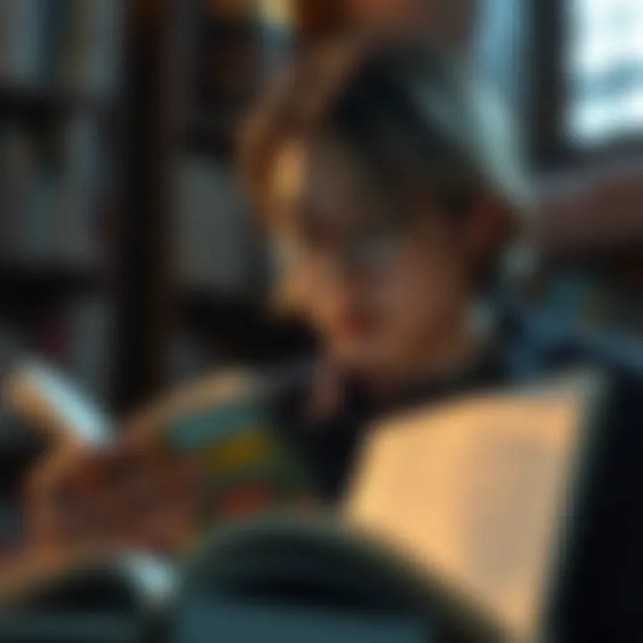 Captivated Reader Engaging with Literature An inspiring image showing a reader captivated by a book