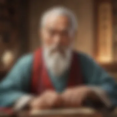 Lao Tzu's Timeless Philosophy Ancient scroll depicting Lao Tzu's wisdom