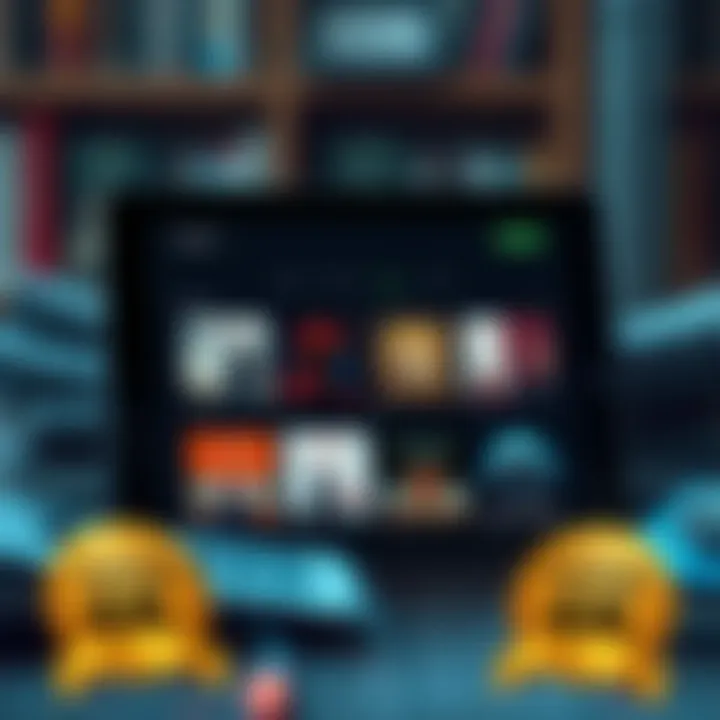 A selection of popular audiobook platforms displayed on a tablet