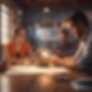 Innovative Business Ideation A dynamic team brainstorming innovative business ideas