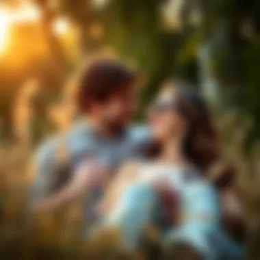A couple enjoying a moment of connection in nature