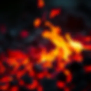 Embers of Transformation Close-up of glowing embers and flames