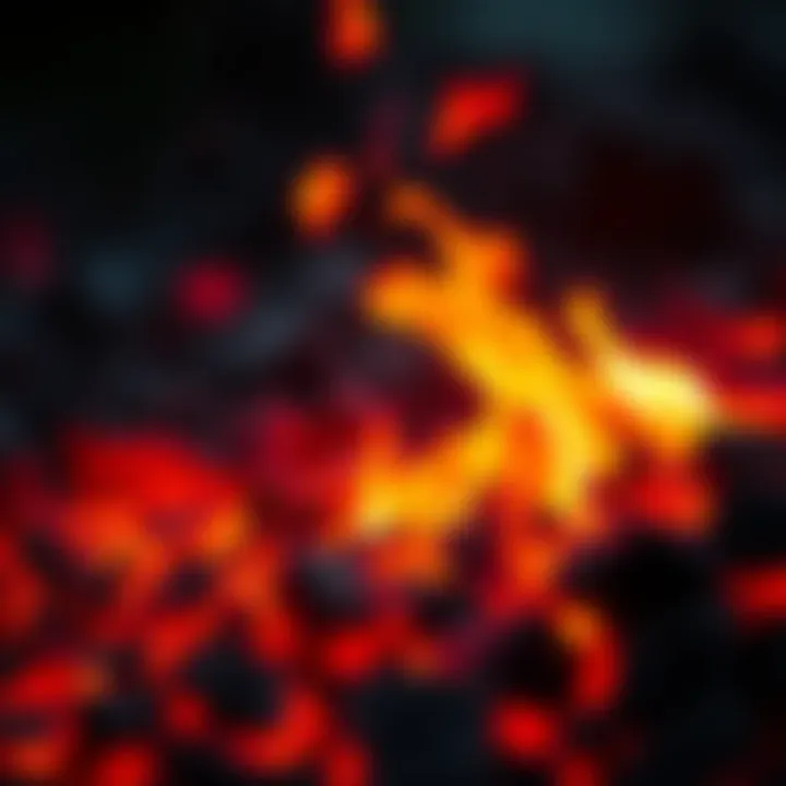 Embers of Transformation Close-up of glowing embers and flames
