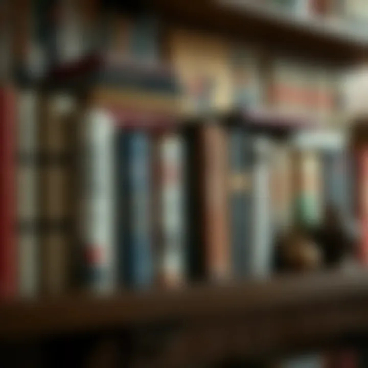 Curated Collection of Self-Love Literature Books on self-love arranged on a wooden shelf