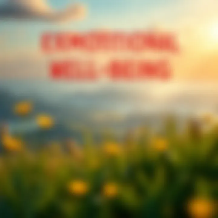 Symbolic Representation of Emotional Well-Being A serene landscape symbolizing emotional well-being