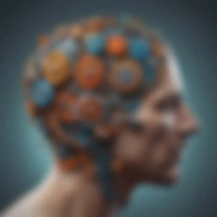 A brain with gears representing the psychology of habits