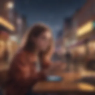 The Power of Self-Reflection A thoughtful individual reflecting on their smartphone usage
