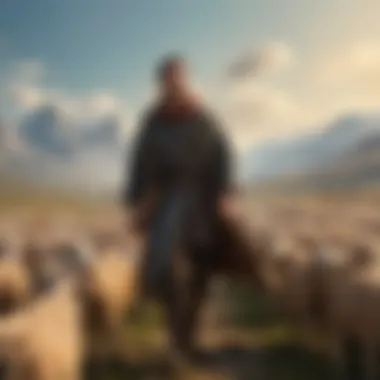 A shepherd with his flock, representing the pursuit of personal legend