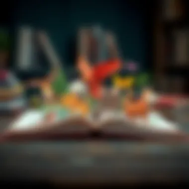 An open book with vibrant illustrations symbolizing diverse genres