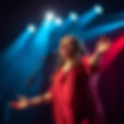A singer performing passionately on stage, embodying the emotion of their art