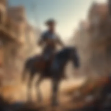 Thematic Depths of Don Quixote Visual representation of significant themes within Don Quixote, such as chivalry and madness.