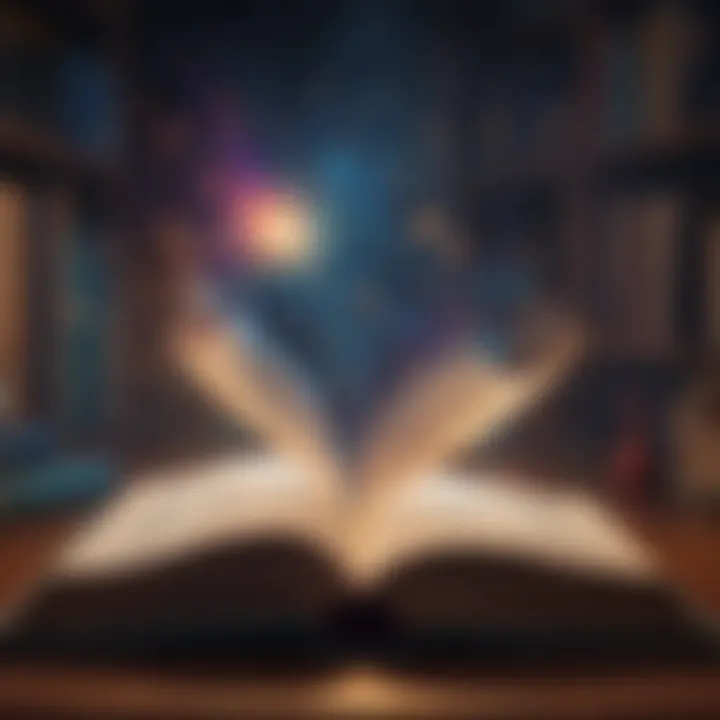 An open book with light emanating from its pages, symbolizing enlightenment.