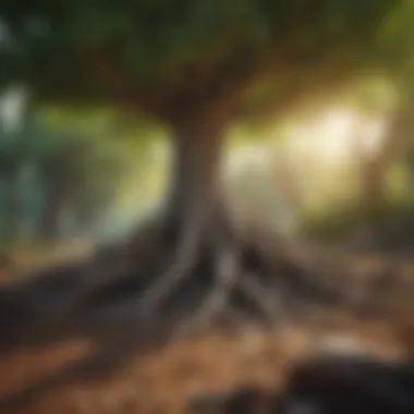 Roots of Personal and Professional Growth A tree with roots, symbolizing growth and development through storytelling.