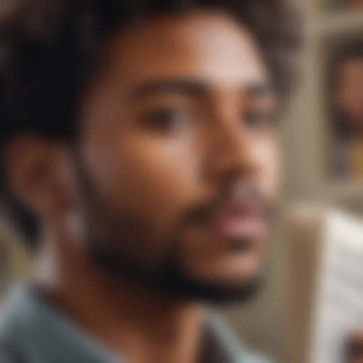 A reflective individual contemplating social justice