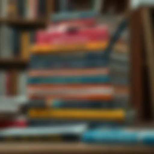 Diverse Literary Genres and Personality Insight A stack of diverse books representing various genres