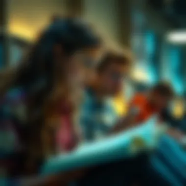 Students Engaging with Literature Visual representation of students engaging with literature and study aids