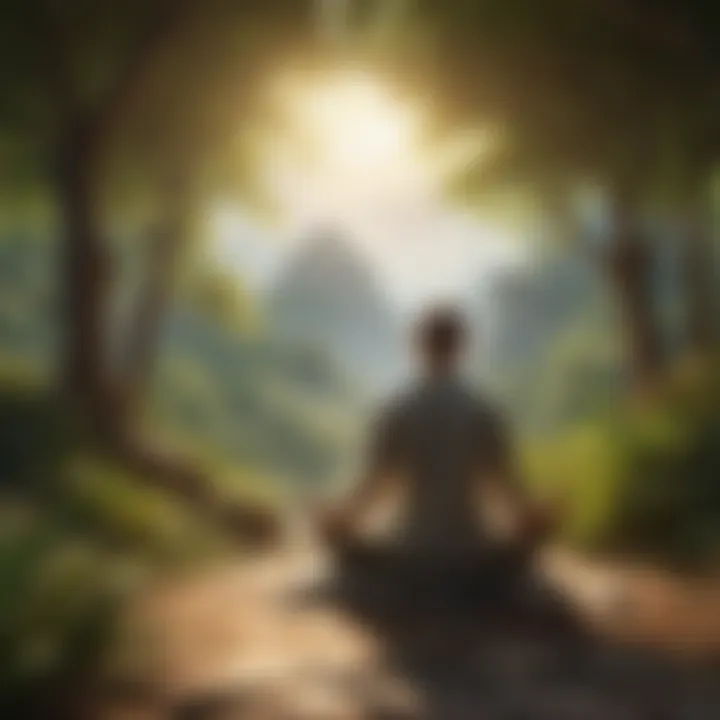 A person meditating in a tranquil setting